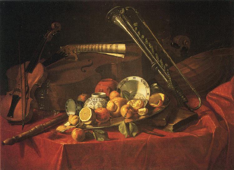 Cristoforo Munari Still-Life with Musical Instruments oil painting picture